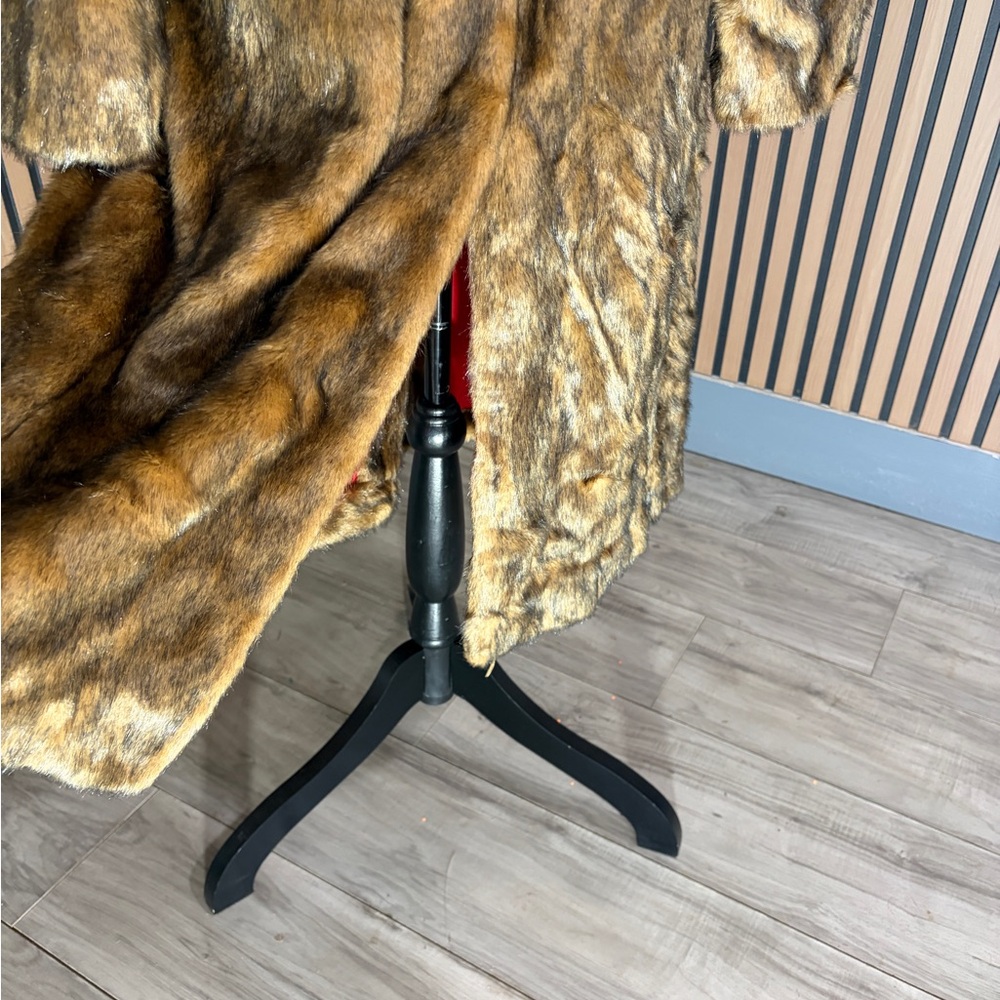 Avec Les Filles Brown Faux Fur Trench Coat - Picture 5 of 7
